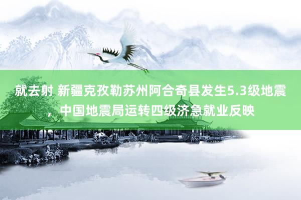 就去射 新疆克孜勒苏州阿合奇县发生5.3级地震，中国地震局运转四级济急就业反映